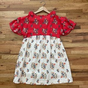 Zara Girls red and white floral dress